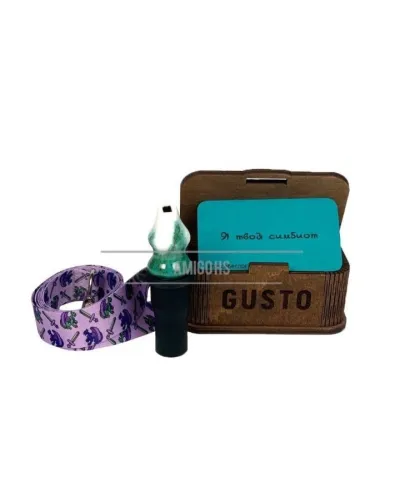 Персональный мундштук Gusto bowls бело-бирюзовый v.2.0