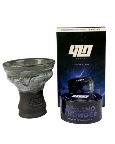 Чаша 420 Thunder lady + Тютюн 420 Banano Thunder (Бананово-Персикове желе) 25 гр