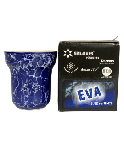 Чаша глиняная Solaris Eva blue and white