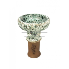 Чаша глиняна Loona bowls Meteor Moldy біла-зелена