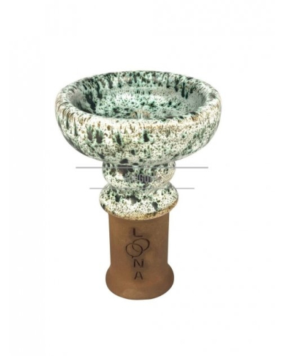 Чаша глиняна Loona bowls Meteor Moldy біла-зелена