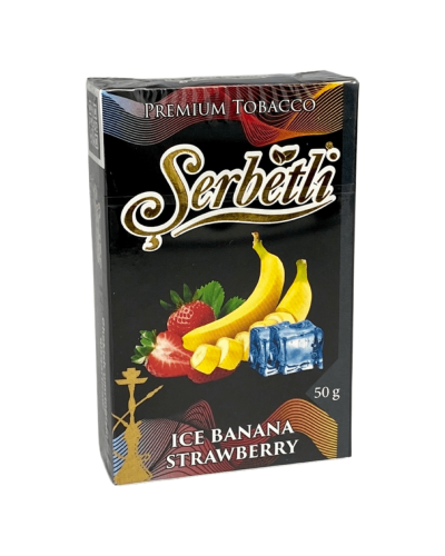 Тютюн Serbetli Ice Banana Strawberry (Банан Полуниця Лід) 50гр