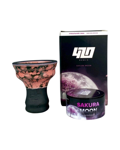 Чаша 420 Sakura Moon Pink + Табак 420 Белая клубника 25г