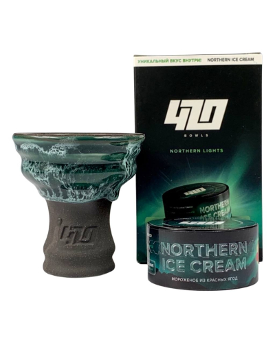Чаша 420 Northern Lights + Тютюн 420 Northern Ice Cream - Морозиво з червоних ягід 25г