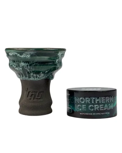 Чаша 420 Northern Lights + Тютюн 420 Northern Ice Cream - Морозиво з червоних ягід 25г