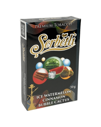 Тютюн Serbetli Ice Watermelon Cinnamoon Bubble Cactus (Лід Кавун Кориця Бабл Кактус) 50гр