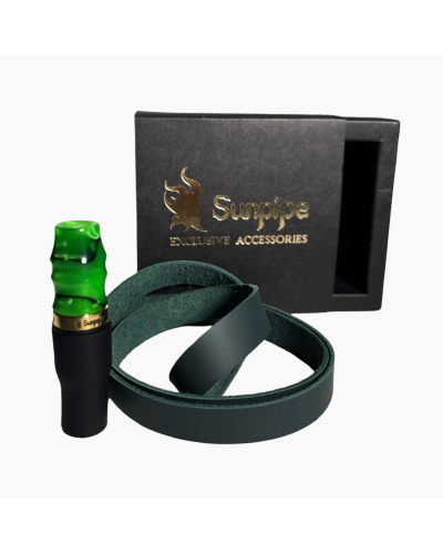 Персональный мундштук Sunpipe Premium Mini Leather Green