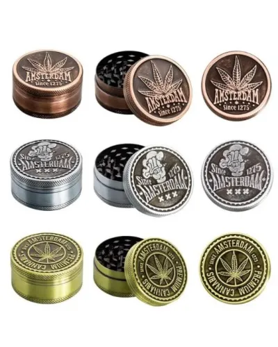 Гриндер металлический Amsterdam Green| 3-part Zinc Grinder 50 mm