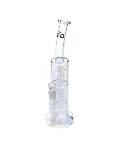 Бонг скляний Grace Glass | Octopus White Barrel Spiral perc Bong H:40cm Socket:18.8mm TH:7mm